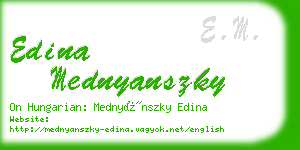 edina mednyanszky business card